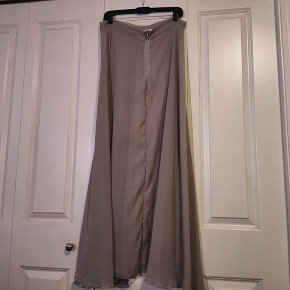 Grey Chiffon See-Through Maxi Skirt - Picture 4 of 5